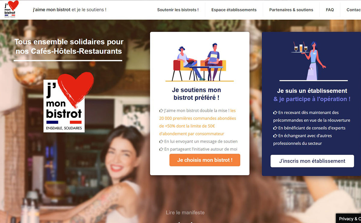J’aime mon bistrot : Ensemble, Solidaires.