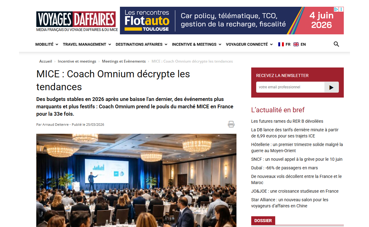 Etude MICE 2026 : Décrypte les tendances